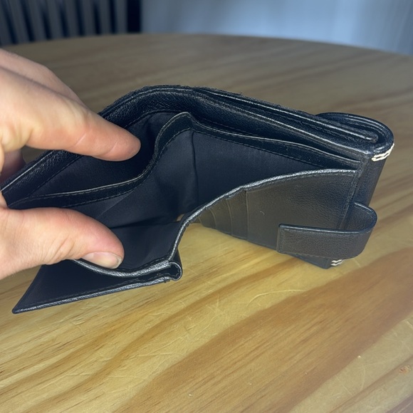 Authentic Christian Dior Trotter Saddle Wallet Black Canvas Floral Embroidery - Picture 8 of 9